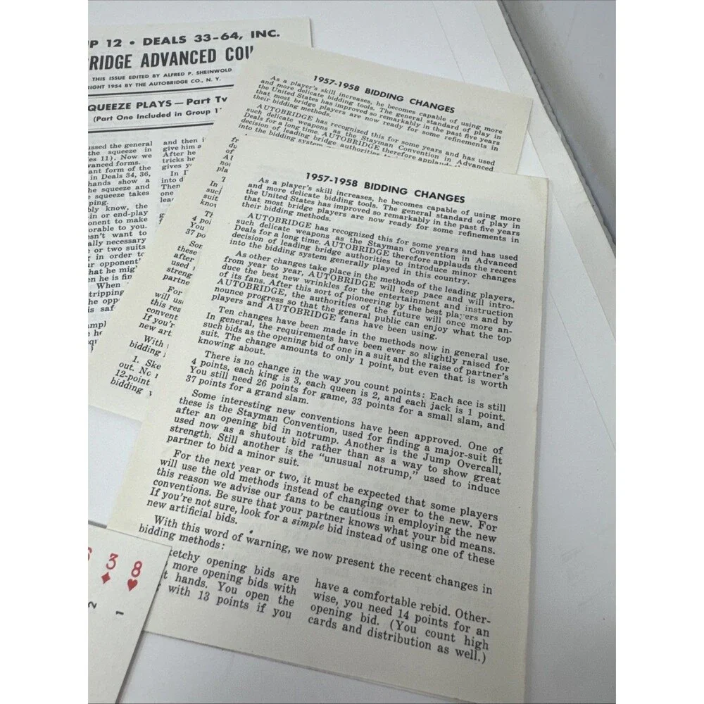 Vintage Advanced Courses in Contract Bridge Group 11/12p Book Bidding & Play